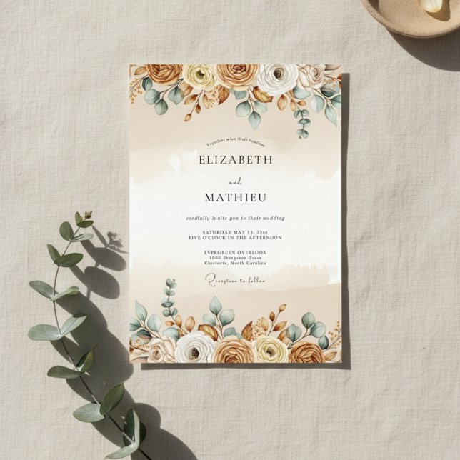 Invitación Boda Flor de Tan Rústico (Subido por el creador)