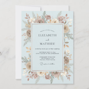 Invitación Boda Flor de Taupe de Hielo