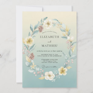 Invitación Boda Flor de Té Amarillo Pálido