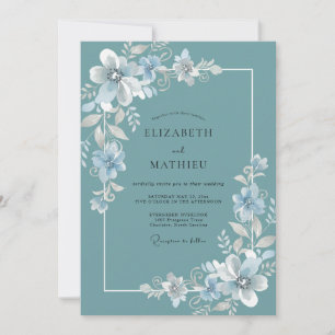Invitación Boda Flor de Té de Acero