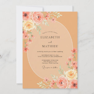 Invitación Boda Flor de Terracota Albaricoque