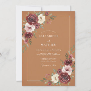 Invitación Boda Flor de Tierra de Borgoña