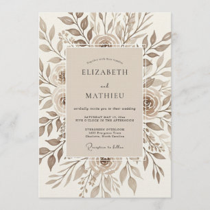 Invitación Boda Flor de Tierra Tostada