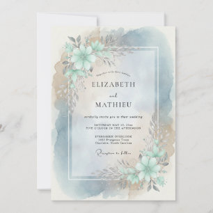 Invitación Boda Flor de Turquesa