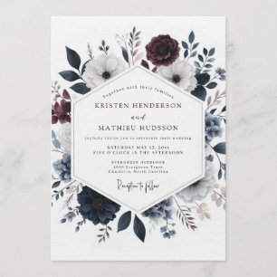 Invitación Boda Flor de Umbral Borgoña