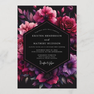 Invitación Boda Flor de Umbral Fucsia