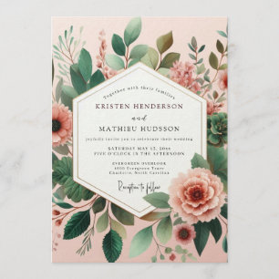 Invitación Boda Flor de Verdor Rubor