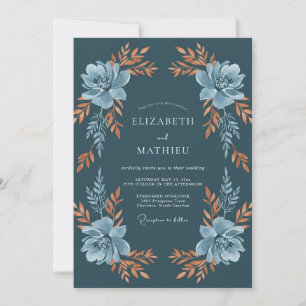 Invitación Boda Flor de Verdor Teal