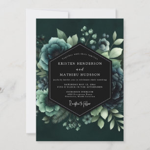 Invitación Boda Flor de Véspero Turquesa