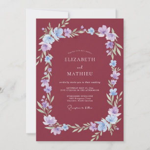 Invitación Boda Flor de Vinca Mora