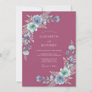 Invitación Boda Flor de Vinca Morada