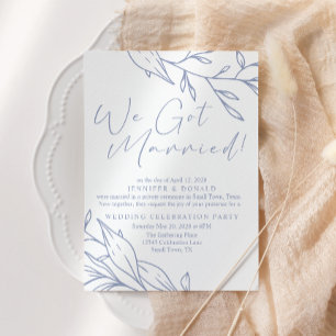 Invitación Boda Flor de Vinca Recién Casados