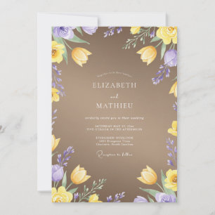 Invitación Boda Flor de Violeta Grisácea