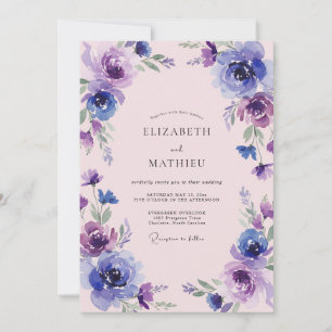 Invitación Boda Flor de Violeta Índigo