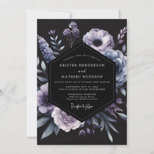 Invitación Boda Flor de Wisteria Noir