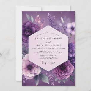 Invitación Boda Flor Mística de Ciruela