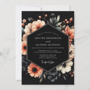 Invitación Boda Flor Nocturna de Melocotón