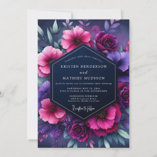 Invitación Boda Flor Nocturna Magenta