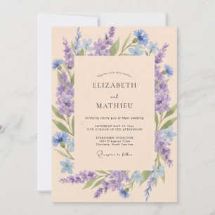 Invitación Boda Flor Silvestre Lila Albaricoque