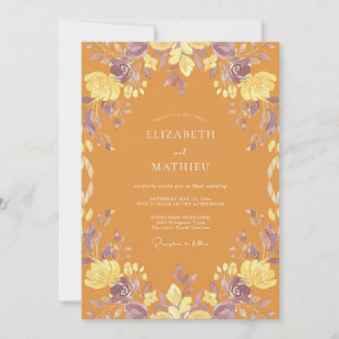 Invitación Boda Flor Silvestre Lila Ámbar