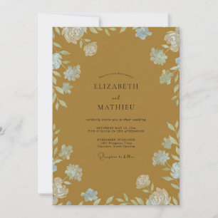 Invitación Boda Flor Silvestre Marfil Ócreo