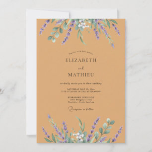 Invitación Boda Flor Silvestre Violeta Ocra