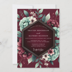 Invitación Boda Flora Apasionada de Borgoña
