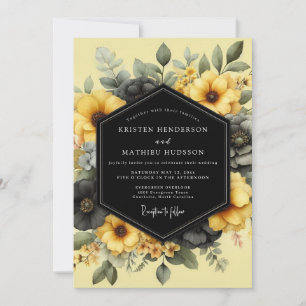 Invitación Boda Flora Chiaroscuro Amarillo