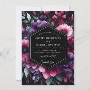 Invitación Boda Flora Chiaroscuro Ciruela