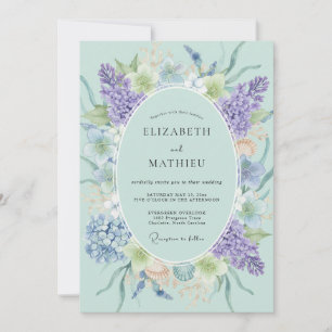 Invitación Boda Flora Etérea Verde Menta