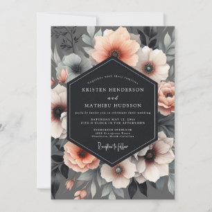 Invitación Boda Flora Luminosa de Carbón