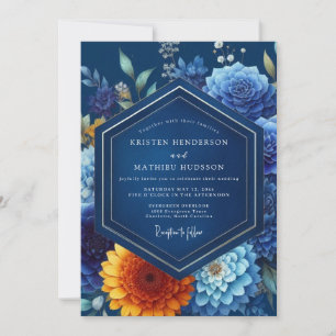 Invitación Boda Flora Luminosa de Zafiro