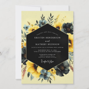 Invitación Boda Flora Malhumorada Pizarra Azafrán