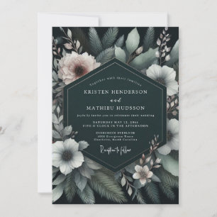 Invitación Boda Flora Malhumorada Rubor Esmeralda
