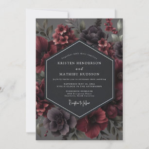 Invitación Boda Flora Moody Granate