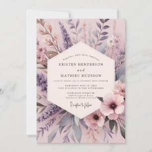 Invitación Boda Flora Niebla Lila