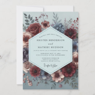 Invitación Boda Flora Pintoresca Borgoña