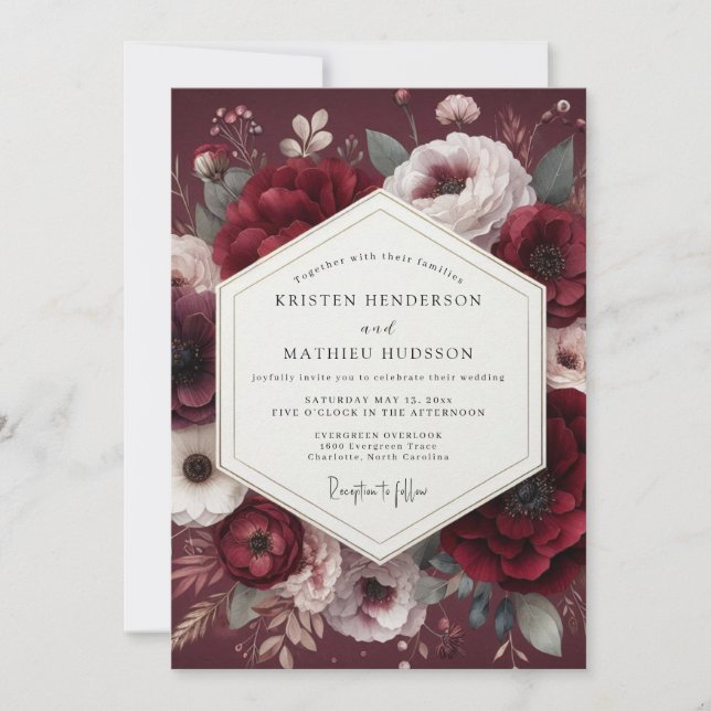 Invitación Boda Flora Rembrandt de Borgoña (Anverso)