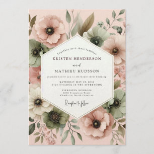 Invitación Boda Flora Silenciada con Agua de Rosa