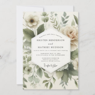 Invitación Boda Flora Silenciada Salvia