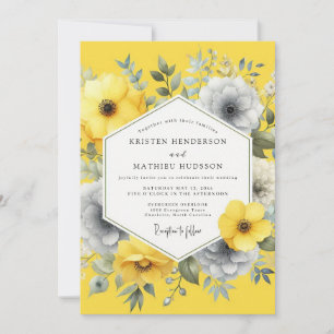 Invitación Boda Flora Verano Pizarra Canario