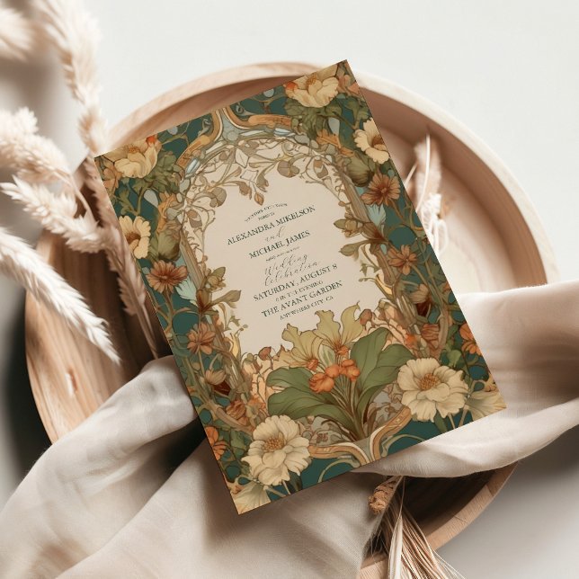 Invitación Boda Flora Vintage Art Nouveau (Subido por el creador)