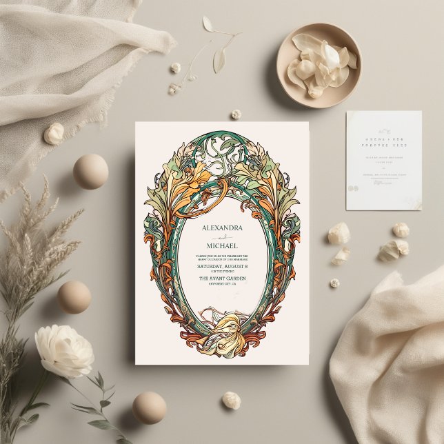 Invitación Boda Flora Vintage Art Nouveau (Subido por el creador)