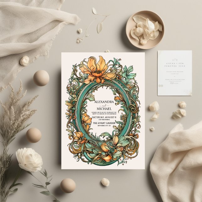 Invitación Boda Flora Vintage Art Nouveau (Subido por el creador)
