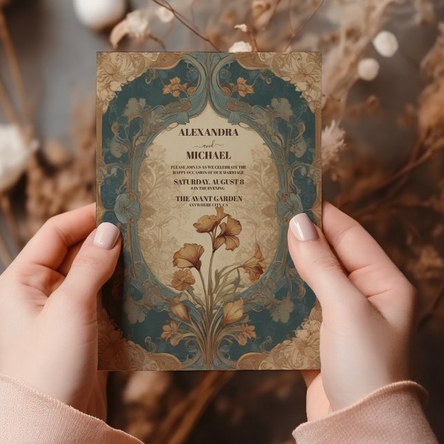 Invitación Boda Flora Vintage Art Nouveau (Subido por el creador)