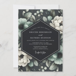 Invitación Boda Flora Viridian Grafito