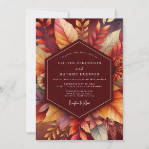 Invitación Boda Floración Otoñal Borgoña