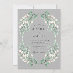 Invitación Boda Floración Verde Salvia