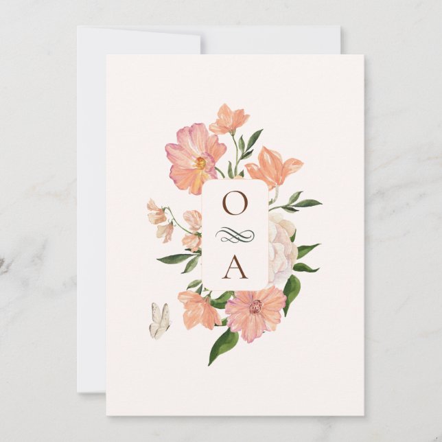 Invitación Boda floral (Anverso)