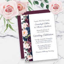 Boda floral Abrazo | Burgundy Azul Marino